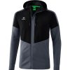 Herren Erima Jacken | Erima Herren Trainingsjacke Mit Kapuze Squad Schwarz-Grau