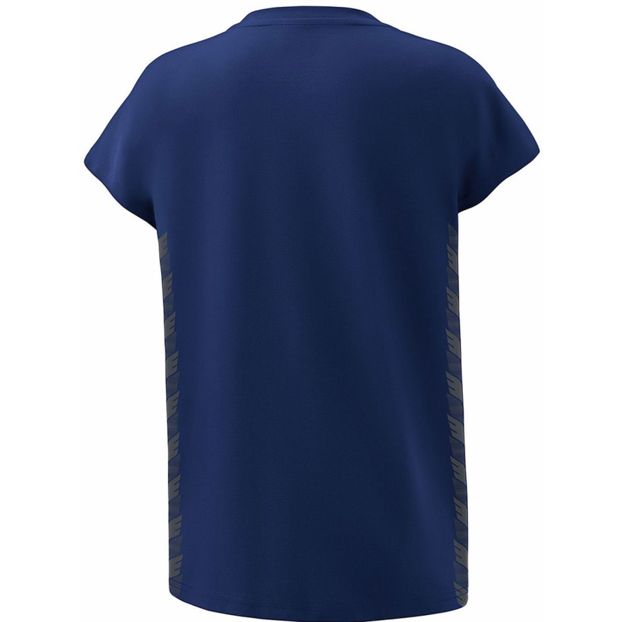 Damen Erima T-Shirts | Erima Damen T-Shirt Essential Team Blau-Grau