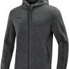 Herren Jako Jacken | Jako Premium Basics Kapuzenjacke Anthrazit Meliert