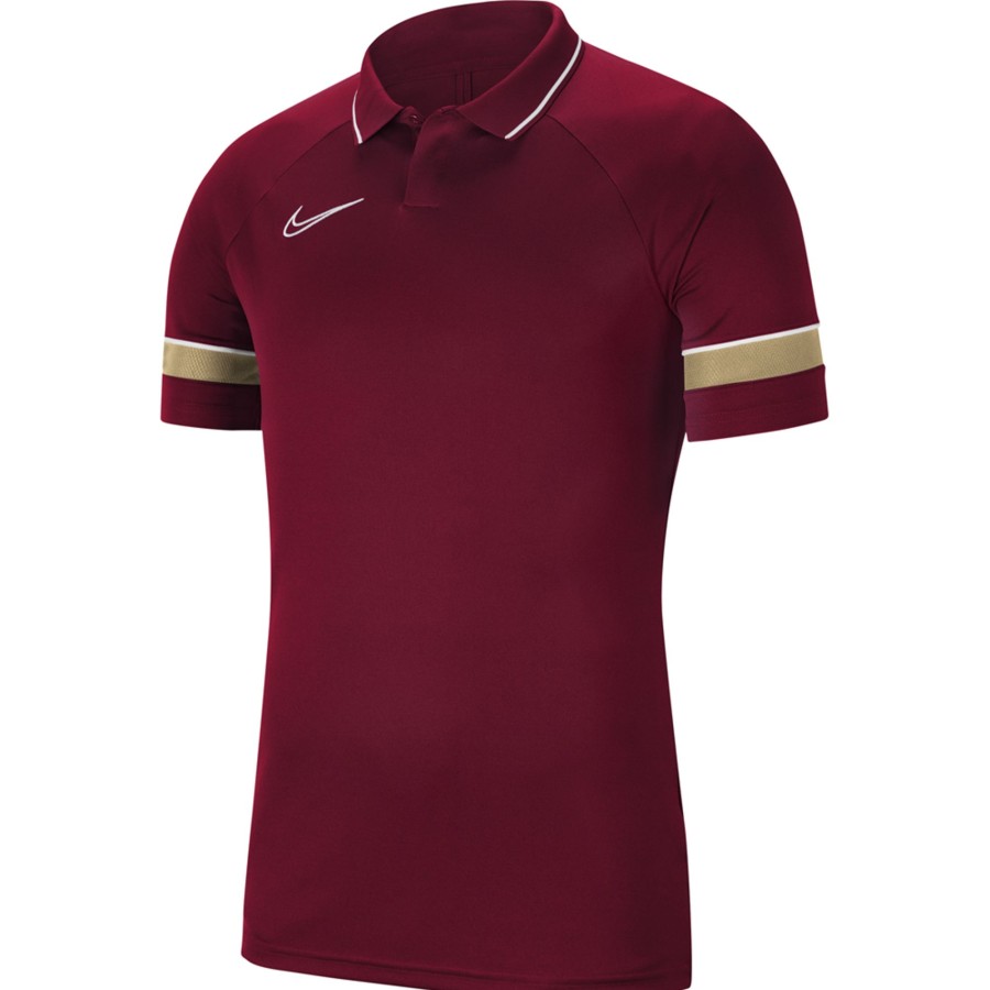 Kinder Nike Polo-Shirts | Nike Kinder Poloshirt Academy 21 Rot-Gold