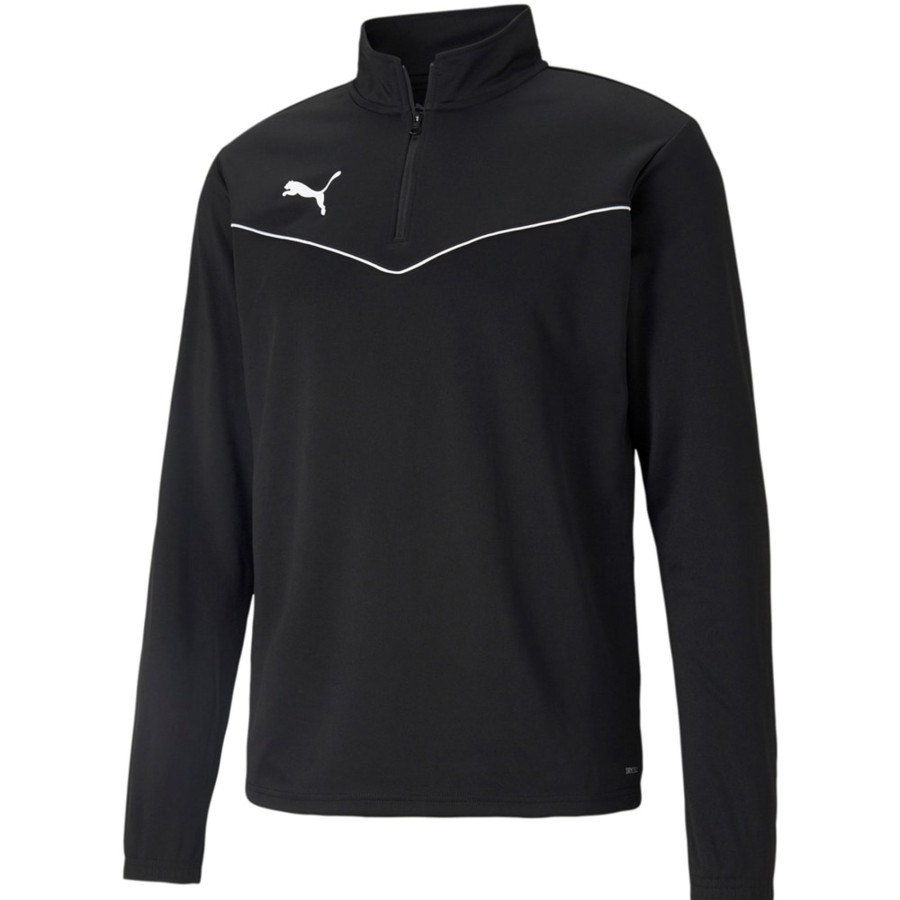 Herren Puma Sweatshirts | Puma 1/4 Zip Top Teamrise Schwarz-Weis