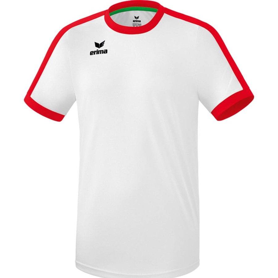 Herren Erima Trikots | Erima Herren Kurzarm Trikot Retro Star Weis-Rot