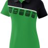 Damen Erima Polo-Shirts | Erima 5-C Damen Poloshirt Smaragd-Schwarz-Weis