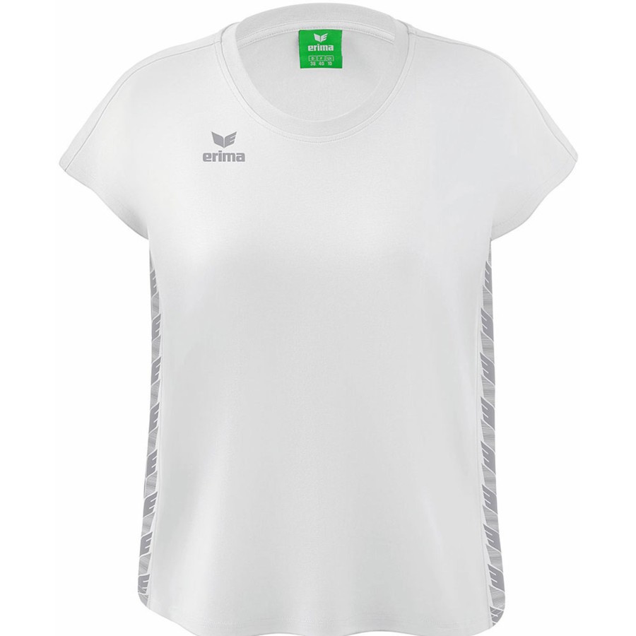 Damen Erima T-Shirts | Erima Damen T-Shirt Essential Team Weis-Grau