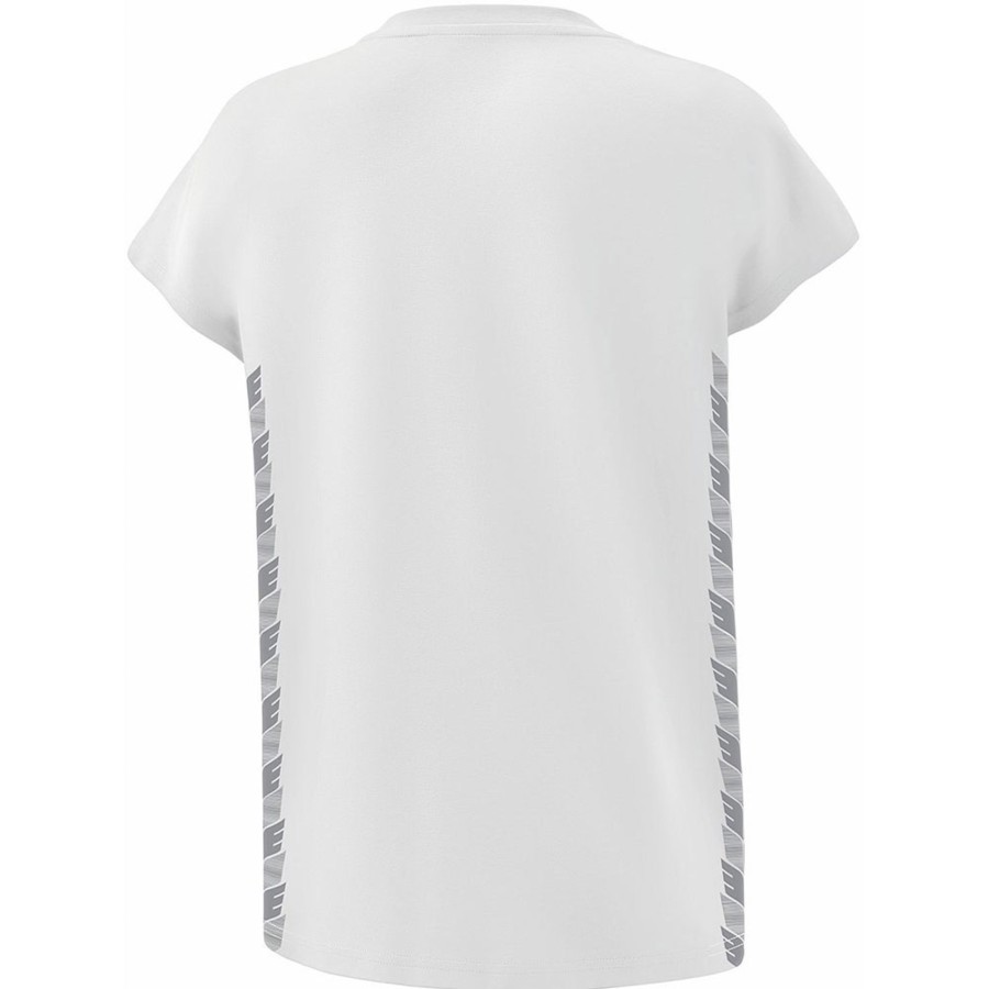 Damen Erima T-Shirts | Erima Damen T-Shirt Essential Team Weis-Grau