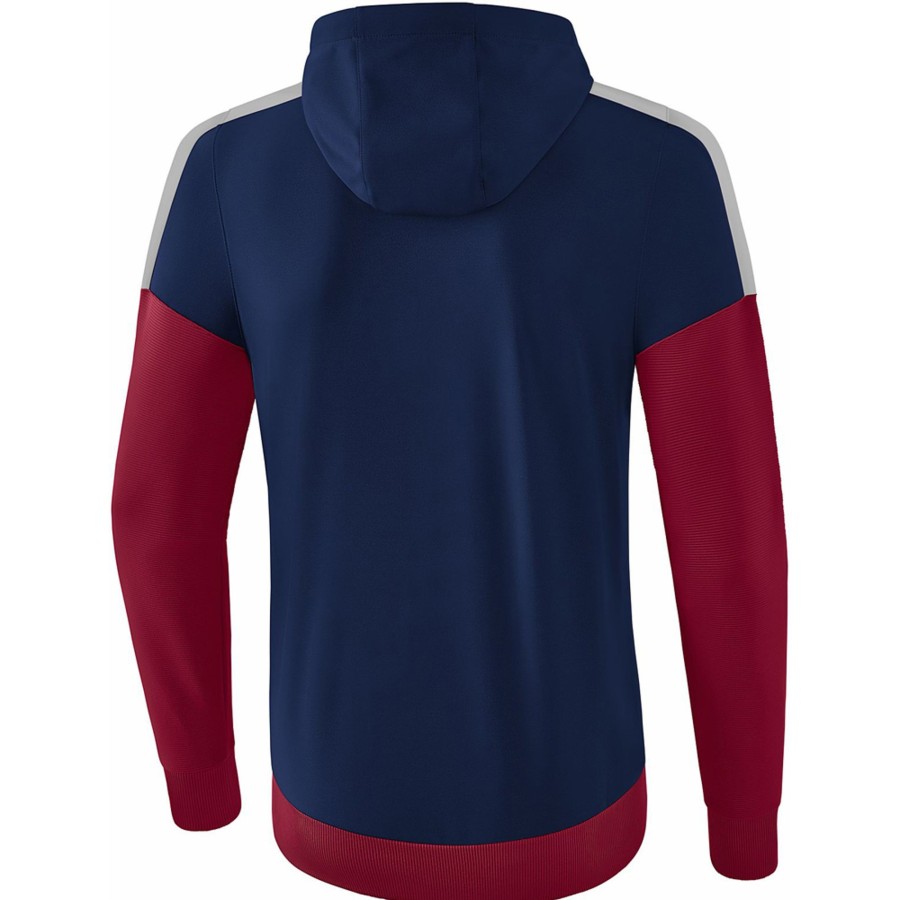 Herren Erima Jacken | Erima Herren Trainingsjacke Mit Kapuze Squad Blau-Rot-Grau