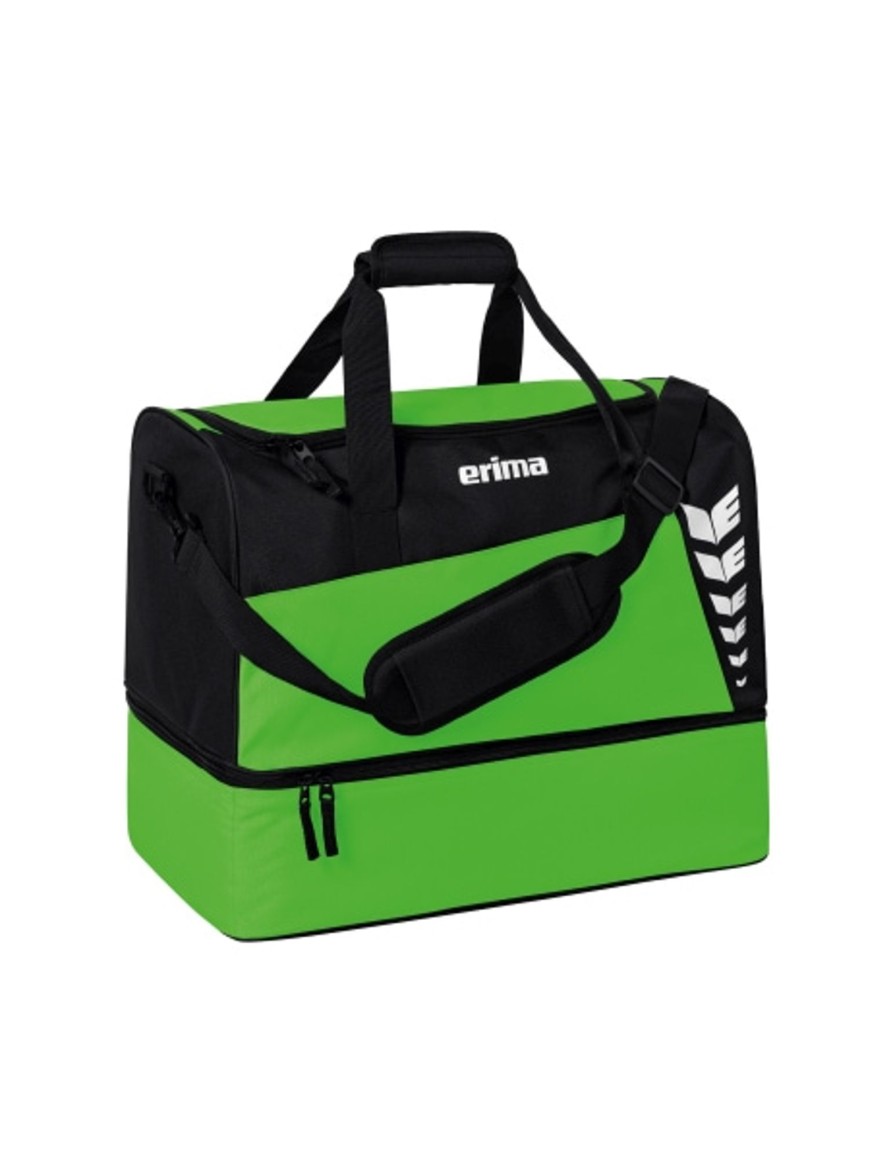 Sportausruestung Erima | Erima Six Wings Sporttasche Mit Bodenfach Green/Schwarz Gunstig