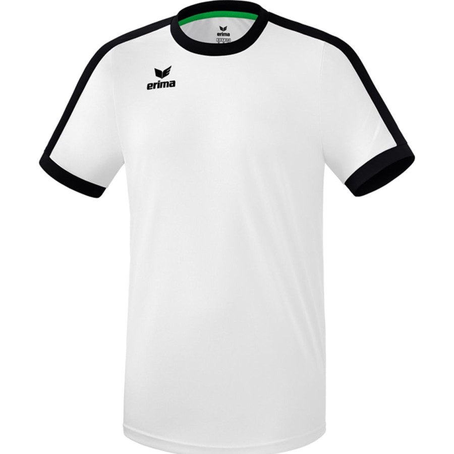 Herren Erima Trikots | Erima Herren Kurzarm Trikot Retro Star Weis-Schwarz