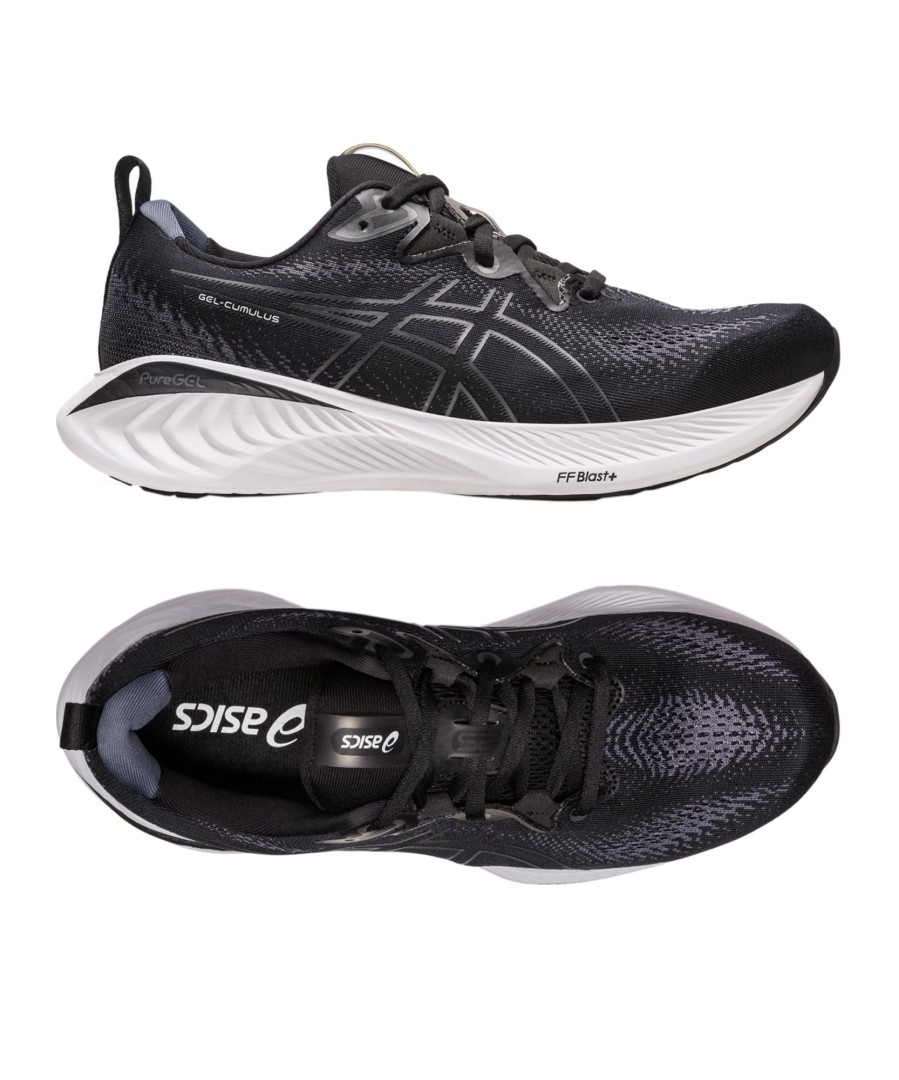 Sportschuhe asics | Asics Gel-Cumulus 25 Schwarz Grau F002 Laufschuh