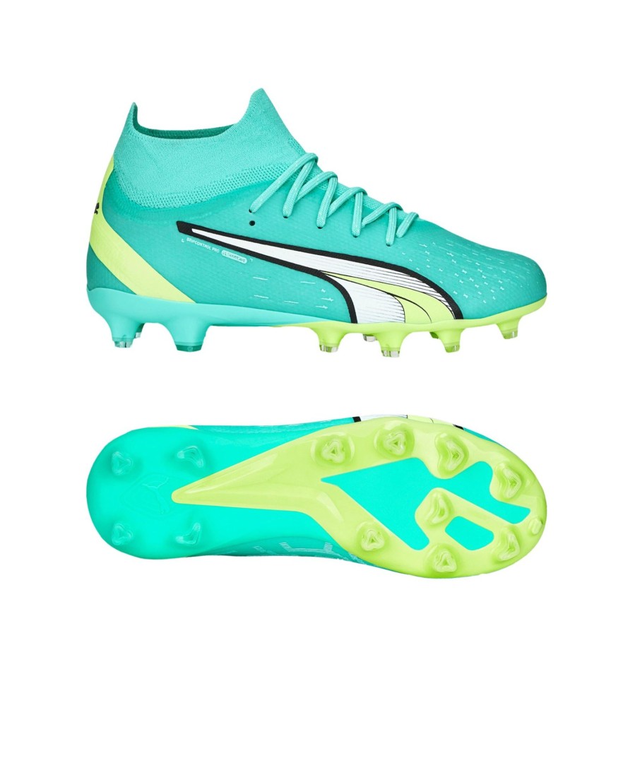 Sportschuhe Puma Puma Fusballschuhe | Puma Fusballschuh Ultra Pro Fg/Ag Pursuit Jr Kids Turkis Gelb Grun F03