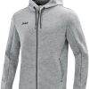 Herren Jako Jacken | Jako Premium Basics Kapuzenjacke Grau Meliert