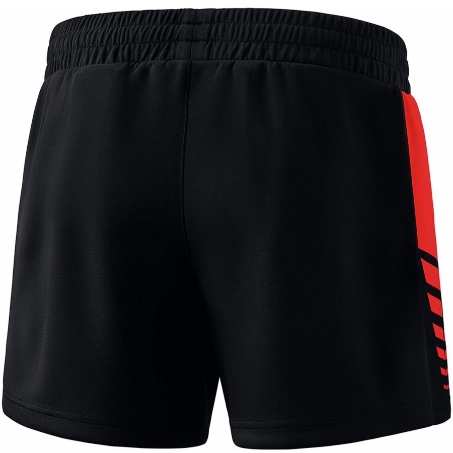 Damen Erima Shorts | Erima Damen Training Shorts Six Wings Schwarz-Rot