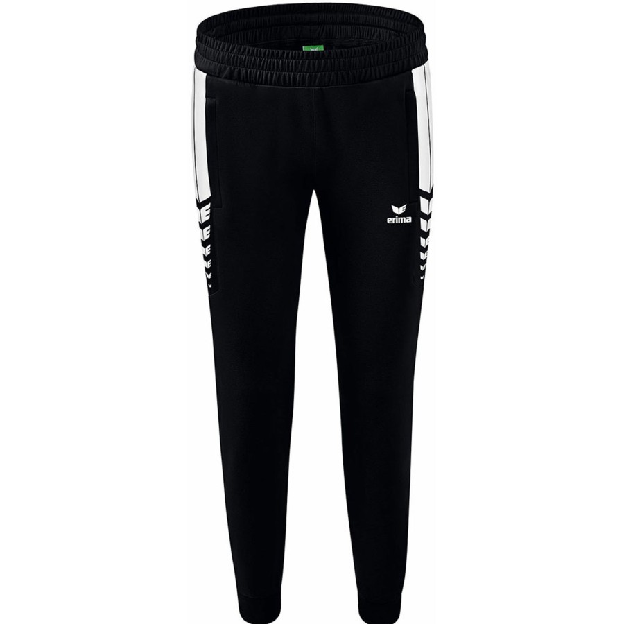 Damen Erima Trainingshosen | Erima Damen Trainingshose Six Wings Schwarz-Weis