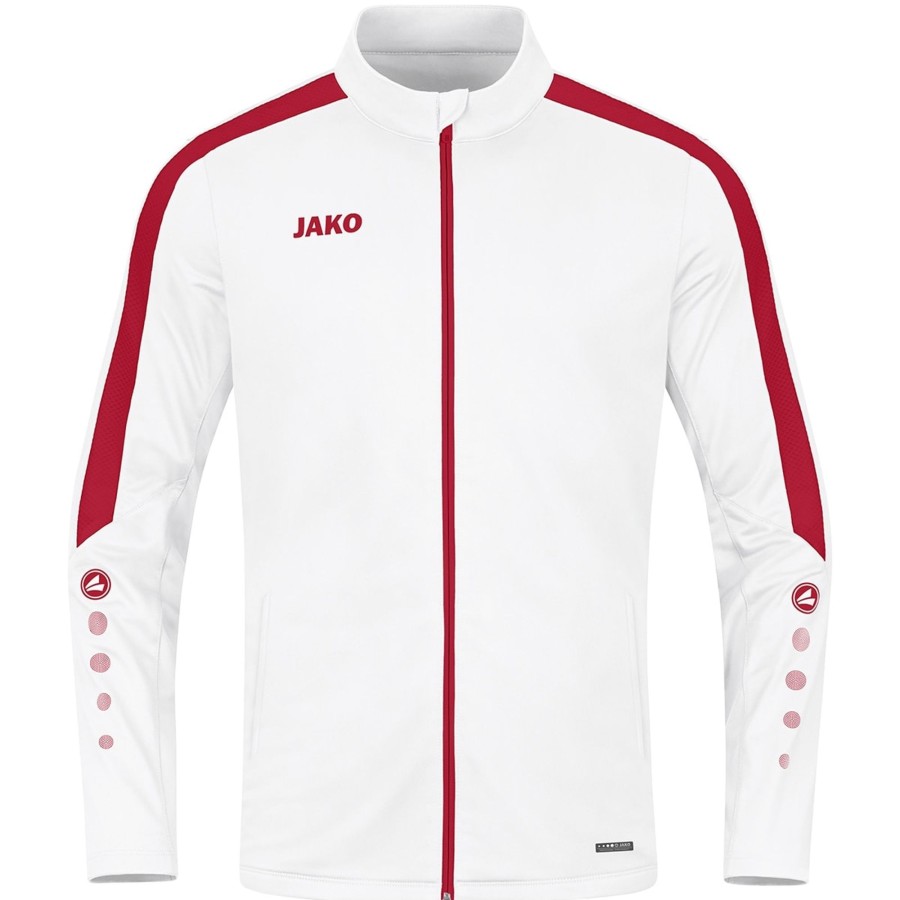 Damen Jako Jacken | Jako Damen Polyesterjacke Power Weis/Rot