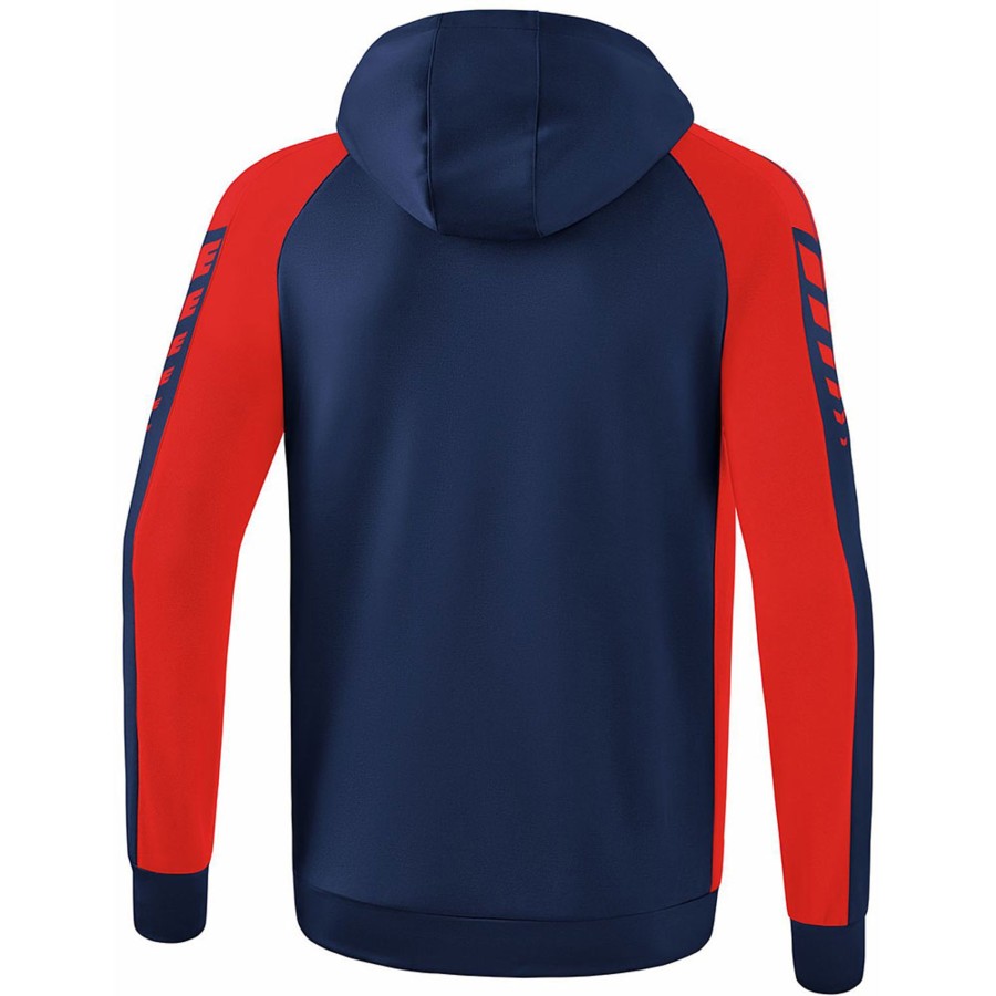 Kinder Erima Jacken | Erima Kinder Trainingsjacke Mit Kapuze Six Wings Blau-Rot